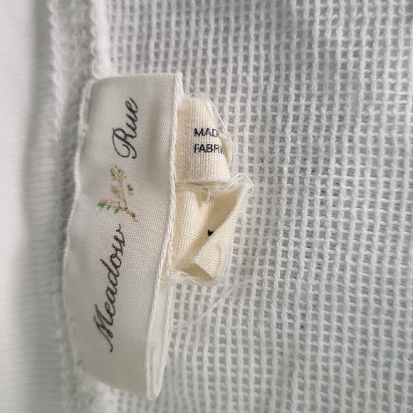 Meadow Rue Mesh Embroidered Blouse Top Short Raglan Sleeve Round Neck Modal - Picture 4 of 4